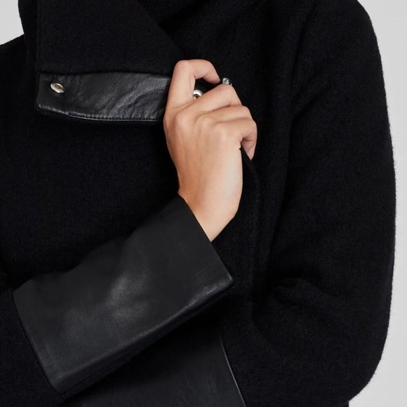 Club Monaco Halli Coat - wool & leather moto - Picture 4 of 4